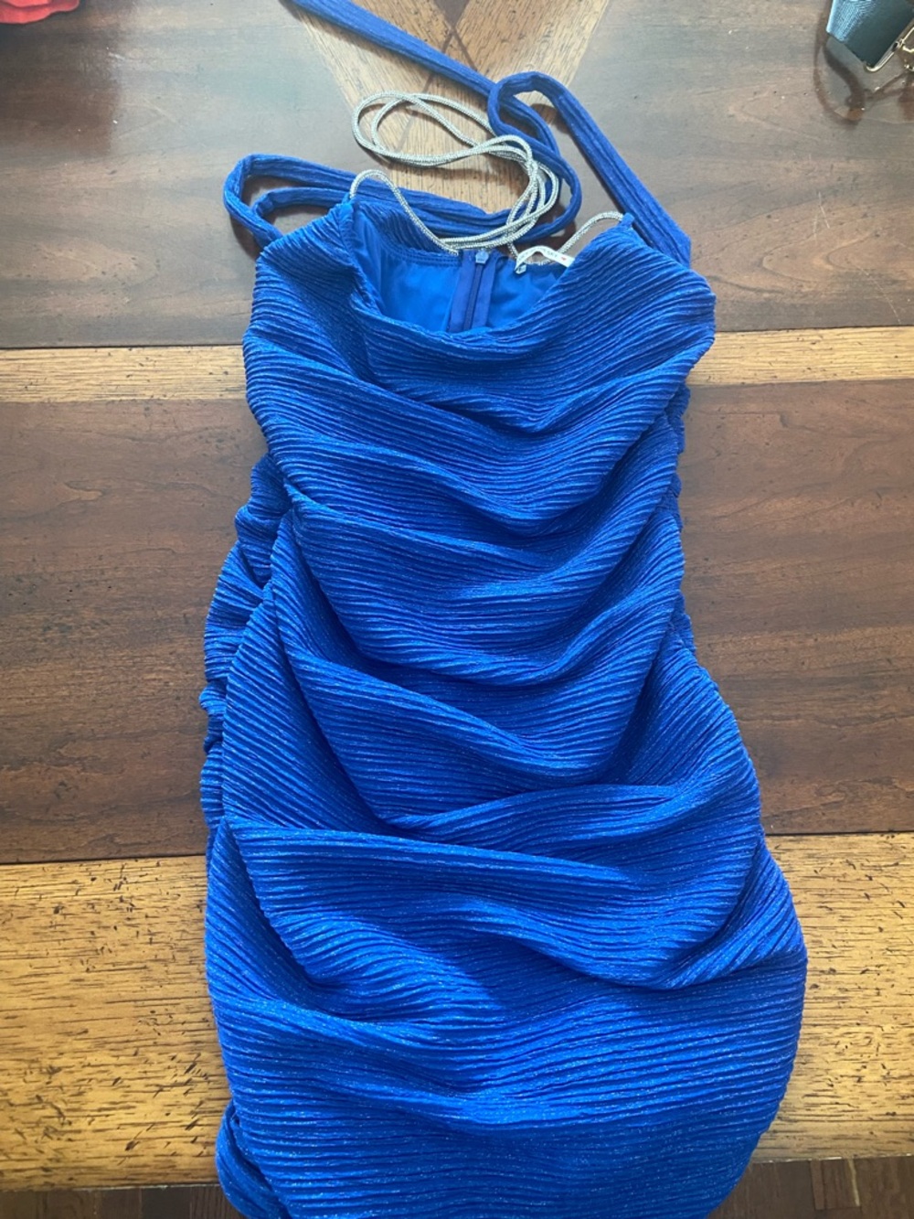 Lucy in the Sky Royal Blue Ruched Mini Dress